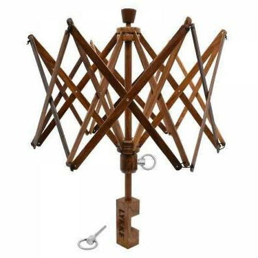 Wooden folding stand on a white background
