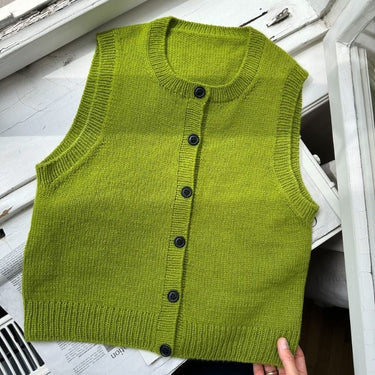 Maggie Vest | PetiteKnit | Printed Pattern in option at Knit With Me yarn shop