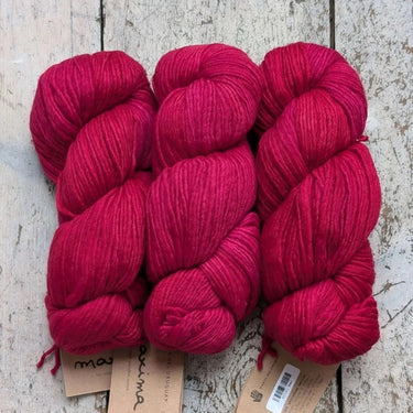 Maxima yarn by Manos del Uruguay in Beet option at Knit With Me yarn shop