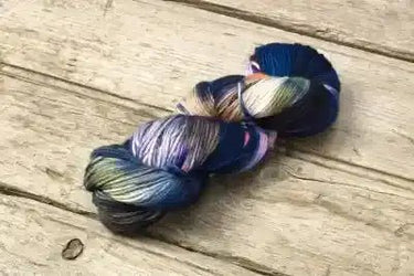 Maxima yarn by Manos del Uruguay in Midnight Garden option at Knit With Me yarn shop