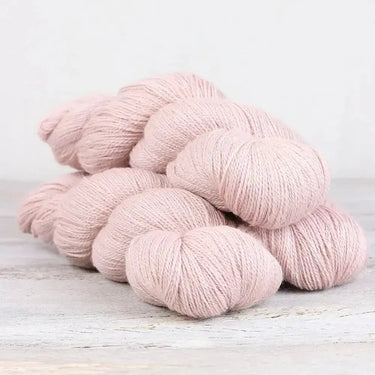 Fibre Co. | Meadow Yarn | Baby Llama, Merino, Silk & Linen, Color: CHerry Blossom, Meadow is a luxe lace-weight blend of llama, merino, silk & linen. Soft with crisp stitch definition—perfect for light UK knits & shawls., Knit With Me