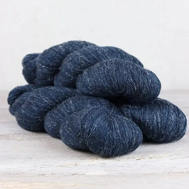 Fibre Co. | Meadow Yarn | Baby Llama, Merino, Silk & Linen, Color: Indigo, Meadow is a luxe lace-weight blend of llama, merino, silk & linen. Soft with crisp stitch definition—perfect for light UK knits & shawls., Knit With Me