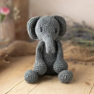 TOFT | Bridget the Elephant Kit | Beginner Crochet Animal, , Crochet Bridget the Elephant with this bestselling TOFT kit. Includes UK wool, hook & tools—perfect beginner project or thoughtful gift., Knit With Me