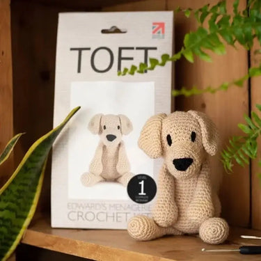 TOFT | Eleanor Labrador Kit | Beginner Crochet Dog, , Make your own labrador with this beginner crochet kit! Includes UK-spun wool & tools. A top gift for dog lovers using quality knitting wool UK, Knit With Me