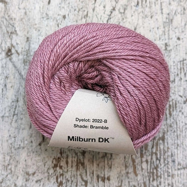 Eden Cottage | Milburn DK | Bluefaced Leicester & Silk Yarn, Color: Bramble, Milburn DK blends British BFL & Mulberry silk for sheen, warmth & wearability. Soft, durable yarn—machine washable & perfect for garments., Knit With Me