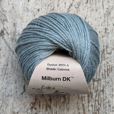 Eden Cottage | Milburn DK | Bluefaced Leicester & Silk Yarn, Color: Catmint, Milburn DK blends British BFL & Mulberry silk for sheen, warmth & wearability. Soft, durable yarn—machine washable & perfect for garments., Knit With Me