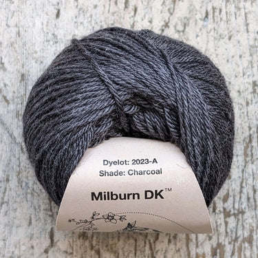 Eden Cottage | Milburn DK | Bluefaced Leicester & Silk Yarn, Color: Charcoal, Milburn DK blends British BFL & Mulberry silk for sheen, warmth & wearability. Soft, durable yarn—machine washable & perfect for garments., Knit With Me