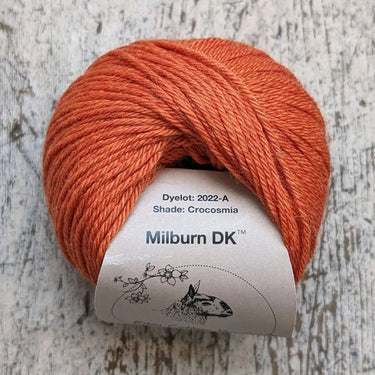Eden Cottage | Milburn DK | Bluefaced Leicester & Silk Yarn, Color: Crocosmia, Milburn DK blends British BFL & Mulberry silk for sheen, warmth & wearability. Soft, durable yarn—machine washable & perfect for garments., Knit With Me
