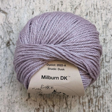 Eden Cottage | Milburn DK | Bluefaced Leicester & Silk Yarn, Color: Dusk, Milburn DK blends British BFL & Mulberry silk for sheen, warmth & wearability. Soft, durable yarn—machine washable & perfect for garments., Knit With Me