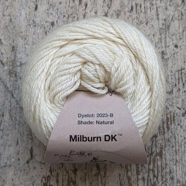Eden Cottage | Milburn DK | Bluefaced Leicester & Silk Yarn, Color: Natural, Milburn DK blends British BFL & Mulberry silk for sheen, warmth & wearability. Soft, durable yarn—machine washable & perfect for garments., Knit With Me