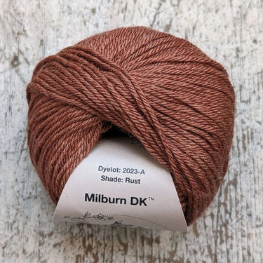 Eden Cottage | Milburn DK | Bluefaced Leicester & Silk Yarn, Color: Rust, Milburn DK blends British BFL & Mulberry silk for sheen, warmth & wearability. Soft, durable yarn—machine washable & perfect for garments., Knit With Me
