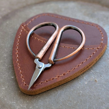 Mini Bonsai Scissors + Real Leather Sleeve - Knit With Me