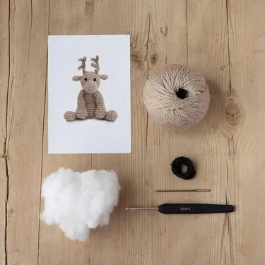 TOFT Mini Reindeer Kit | Beginner-Friendly Crochet Gift, , Crochet Mini Donna the Reindeer with TOFT’s Level 1 kit. Perfect festive project for beginners with DK wool, hook, stuffing & pattern., Knit With Me