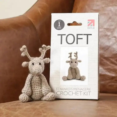 TOFT Mini Reindeer Kit | Beginner-Friendly Crochet Gift, , Crochet Mini Donna the Reindeer with TOFT’s Level 1 kit. Perfect festive project for beginners with DK wool, hook, stuffing & pattern., Knit With Me