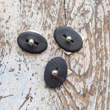 Jul Designs | Modern Stud Set | Reusable Knit Closures, Material: White Brass, Add no-sew, removable closures to knitwear with Jul’s modern stud buttons. Circle, square & triangle in brass—perfect UK knitting accessories, Knit With Me