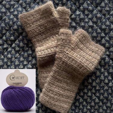My Favourite Things Gloves No. 1 Fingerless Gloves Kit with Cardiff Cashmere, Colour: 620 POISON, Gloves No. 1 by My Favourite Things are a luxurious pair of fingerless gloves worked in a simple textured pattern. I knitted a pair over Christmas 2023 and c