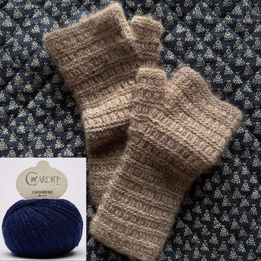 My Favourite Things Gloves No. 1 Fingerless Gloves Kit with Cardiff Cashmere, Colour: 638 INDACO, Gloves No. 1 by My Favourite Things are a luxurious pair of fingerless gloves worked in a simple textured pattern. I knitted a pair over Christmas 2023 and c