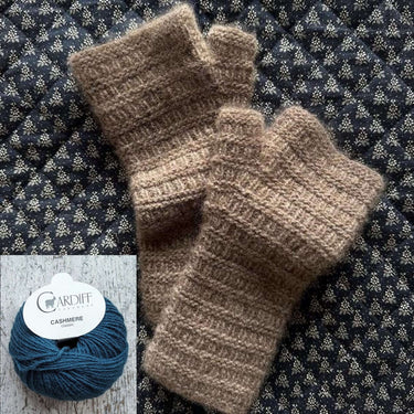 My Favourite Things Gloves No. 1 Fingerless Gloves Kit with Cardiff Cashmere, Colour: 649 OTTOMAN, Gloves No. 1 by My Favourite Things are a luxurious pair of fingerless gloves worked in a simple textured pattern. I knitted a pair over Christmas 2023 and
