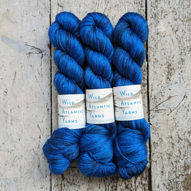 Wild Atlantic | Niamh | Merino & Silk Yarn, Colour: The Gathering Storm, A luxurious blend of silk and merino combined to produce this beautifully soft base. Niamh means lustre, radiance and brightness which is this sumptuous yarn. With wonderful stitch d