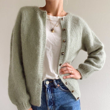 Novice Cardigan - Mohair Edition | PetiteKnit | Printed Pattern in option at Knit With Me yarn shop