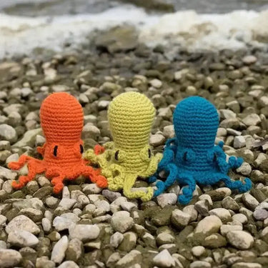 TOFT Mini Orla Octopus | Beginner Crochet Animal Kit, Color: Orange, Make Mini Orla the Octopus with TOFT’s Level 1 kit. Includes soft UK wool, tools & pattern—perfect for new crocheters or gifting., Knit With Me