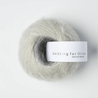 Knitting For Olive | Soft Silk Mohair, colour: Pearl Gray, A luxurious mohair yarn blend. Finest Kid Mohair and Mulberry silk fingering yarn. This yarn is incredible held double or with Knitting For Olive Merino, Knit With Me