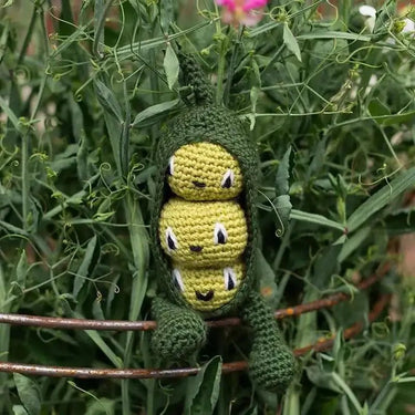 TOFT | Peas in a Pod Kit | Amigurumi Vegetable Crochet, , Crochet adorable peas in a pod with TOFT’s veggie kit. Includes DK wool, stuffing & extras—fun amigurumi project for UK crafters., Knit With Me