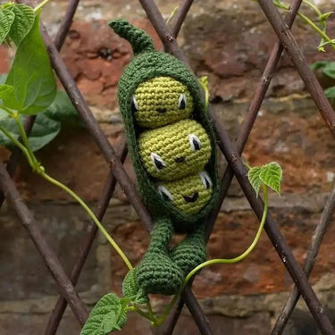 TOFT | Peas in a Pod Kit | Amigurumi Vegetable Crochet, , Crochet adorable peas in a pod with TOFT’s veggie kit. Includes DK wool, stuffing & extras—fun amigurumi project for UK crafters., Knit With Me