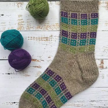 Pre-Order Colour Swatch Sock Kit Cool in option at Knit With Me yarn shop