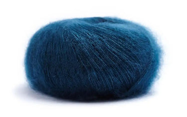 Lamana | Premia | Lace Weight Silk Mohair, Color: 24 Petrol, Lace weight silk mohair yarn—Premia is airy, soft & luminous. Luxury knitting wool UK for light shawls or paired with Como for rich textures., Knit With Me