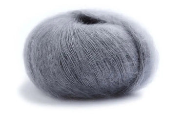 Lamana | Premia | Lace Weight Silk Mohair, Color: 28 Slate Grey, Lace weight silk mohair yarn—Premia is airy, soft & luminous. Luxury knitting wool UK for light shawls or paired with Como for rich textures., Knit With Me