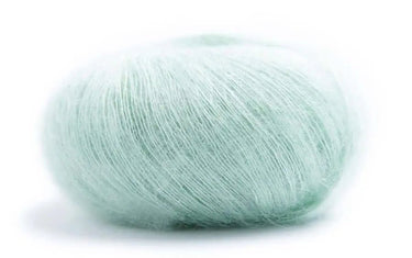 Lamana | Premia | Lace Weight Silk Mohair, Color: 38 Linden Green, Lace weight silk mohair yarn—Premia is airy, soft & luminous. Luxury knitting wool UK for light shawls or paired with Como for rich textures., Knit With Me