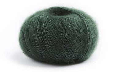 Lamana | Premia | Lace Weight Silk Mohair, Color: 51 Moss Green, Lace weight silk mohair yarn—Premia is airy, soft & luminous. Luxury knitting wool UK for light shawls or paired with Como for rich textures., Knit With Me