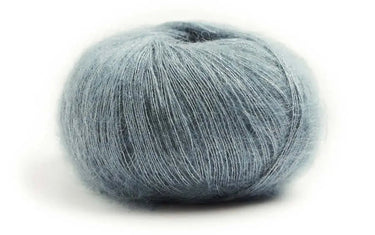 Lamana | Premia | Lace Weight Silk Mohair, Color: 54 Ice Blue, Lace weight silk mohair yarn—Premia is airy, soft & luminous. Luxury knitting wool UK for light shawls or paired with Como for rich textures., Knit With Me