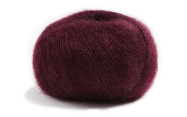 Premia lace weight super kid silk mohair yarn ball in rich burgundy color