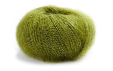 Lamana | Premia | Lace Weight Silk Mohair, Color: 66 Kiwi, Lace weight silk mohair yarn—Premia is airy, soft & luminous. Luxury knitting wool UK for light shawls or paired with Como for rich textures., Knit With Me