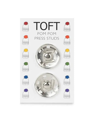 TOFT Pom Pom Press Studs | Interchangeable Hat Fasteners, , Swap pom poms easily with TOFT’s press studs. Perfect for hats—mix and match alpaca or bright pom poms with secure, reusable fasteners., Knit With Me