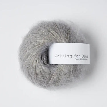 Knitting For Olive | Soft Silk Mohair, colour: Rainy Day, A luxurious mohair yarn blend. Finest Kid Mohair and Mulberry silk fingering yarn. This yarn is incredible held double or with Knitting For Olive Merino, Knit With Me