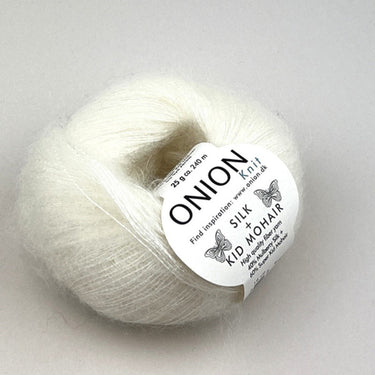 Silk and Kid Mohair yarn by Onion in 3001 Off White