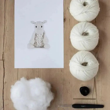 TOFT | Simon the Sheep Kit | Beginner Crochet Toy, , Crochet Simon the Sheep with this fun beginner kit! Includes UK-spun wool & tools. Perfect for crafting soft toys with luxury knitting wool UK., Knit With Me