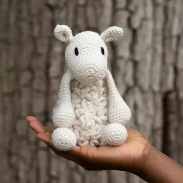 TOFT | Simon the Sheep Kit | Beginner Crochet Toy, , Crochet Simon the Sheep with this fun beginner kit! Includes UK-spun wool & tools. Perfect for crafting soft toys with luxury knitting wool UK., Knit With Me