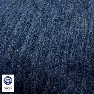 Snefnug dark blue yarn by CaMaRose, soft baby alpaca, merino wool, organic cotton blend, certified RWS wool