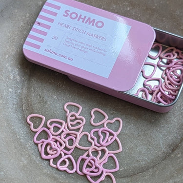 SOHMO Heart Stitch Markers | Closed Enamel Knitting Markers in option at Knit With Me yarn shop