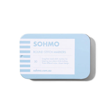 SOHMO Round Stitch Markers | Closed Metal Markers in option at Knit With Me yarn shop