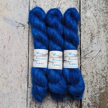 Wild Atlantic Yarn | Sorcha | Vibrant Bright Yarns, Colour: Atlantic, Named after the Irish word for bright, light & radiant, Sorcha, is a lace weight mohair/silk base. Wonderfully versatile, this yarn can be used alone for light and airy knits, or combin