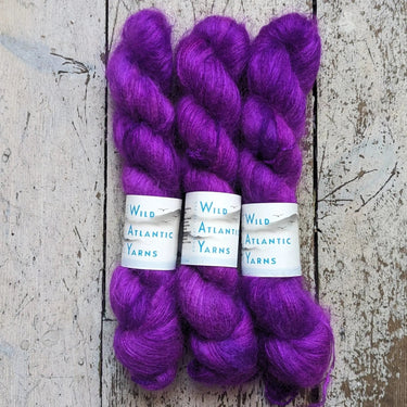 Wild Atlantic Yarn | Sorcha | Vibrant Bright Yarns, Colour: Nebula, Named after the Irish word for bright, light & radiant, Sorcha, is a lace weight mohair/silk base. Wonderfully versatile, this yarn can be used alone for light and airy knits, or combined