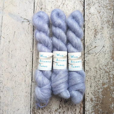 Wild Atlantic Yarn | Sorcha | Vibrant Bright Yarns, Colour: Wisteria, Named after the Irish word for bright, light & radiant, Sorcha, is a lace weight mohair/silk base. Wonderfully versatile, this yarn can be used alone for light and airy knits, or combin