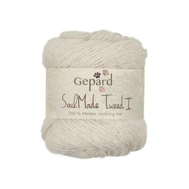 SoulMade Tweed I | Gepard Merino in 101 option at Knit With Me yarn shop