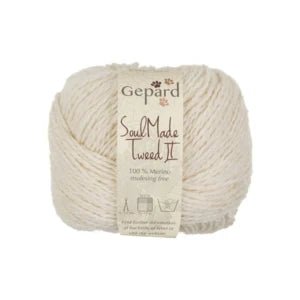 Soulmade Tweed II | Gepard Merino in 101 option at Knit With Me yarn shop