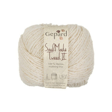 Soulmade Tweed II | Gepard Merino in 101 option at Knit With Me yarn shop